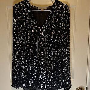MICHAEL Michael Kors Black and White Floral Blouse